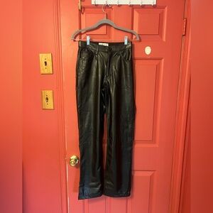 Abercrombie & Fitch Black Leather Pants Sleek Form-Fitting Design
